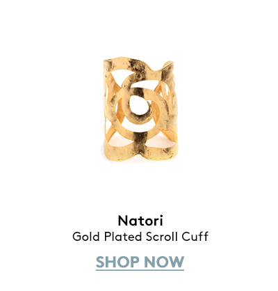 Gold Plated Scroll Cuff