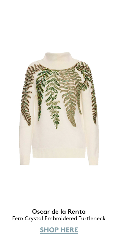 Fern Crystal Embroidered Turtleneck