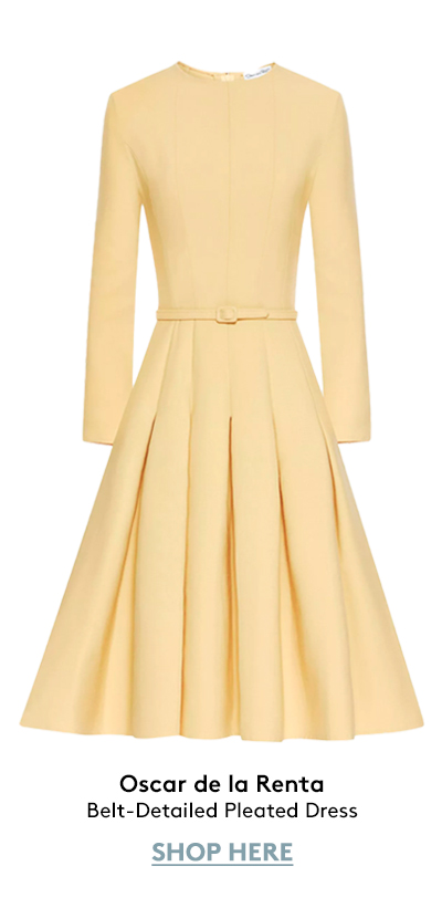 Belt-Detailed Pleated Dress