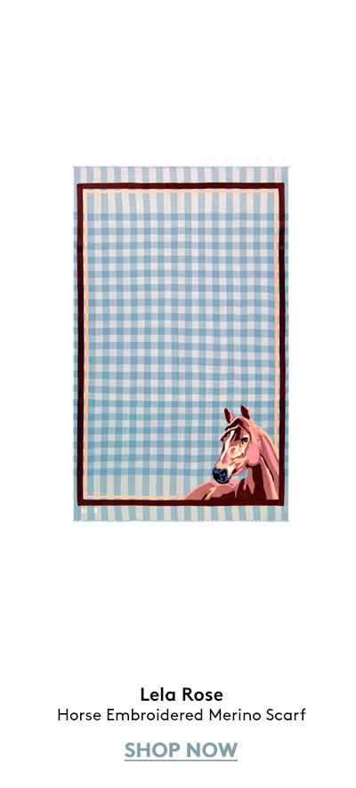 Horse Embroidered Merino Scarf