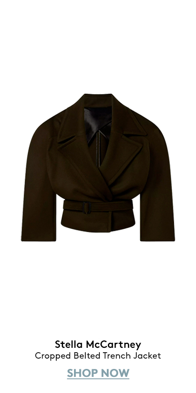 Cropped Belted Trench Jacket