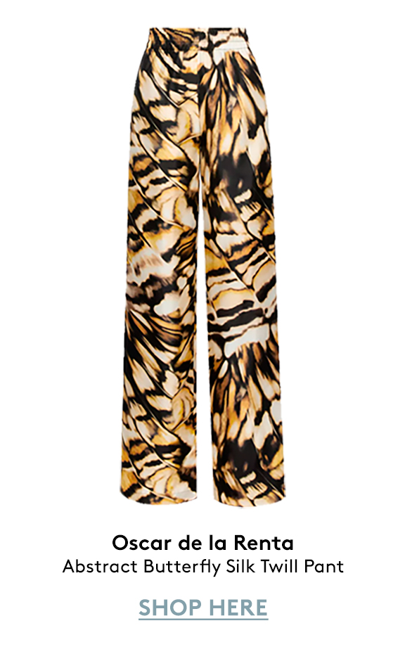 Abstract Butterfly Silk Twill Pant