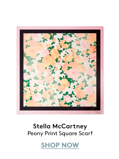Peony Print Square Scarf