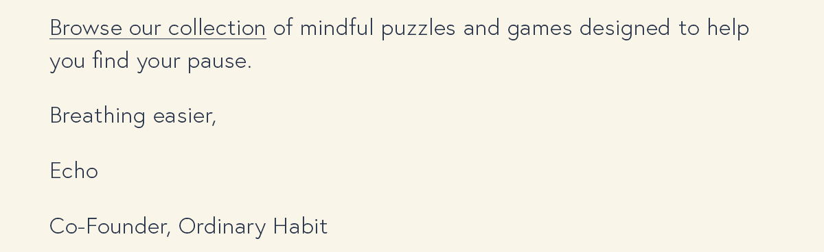 Giveaway Ordinary Habit
