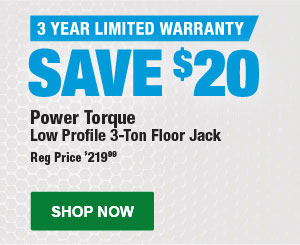 SAVE $20 Power Torque Low Profile 3-Ton Floor Jack, PTT PT34699
