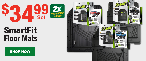 SmartFit Floor Mats, CA 79924 4-Pc. Car, CA 79927 4-Pc. SUV, CA 79930 3-Pc. Truck, 2X points. Shop Now