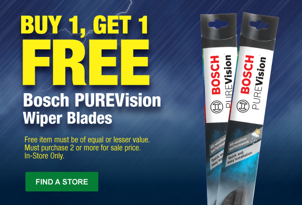 Bosch PureVision Wiper Blades Buy 1 Get 1 Free