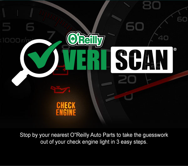 Stop by your nearest O"Reilly Auto Parts to take the guesswork out of your check engine light in 3 easy steps.