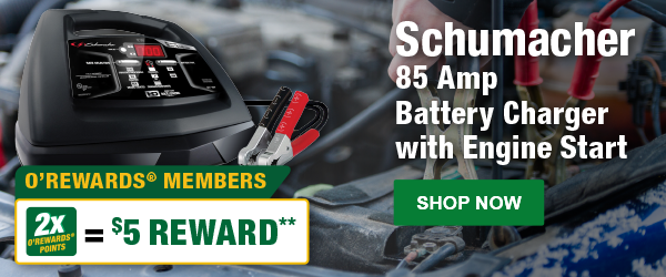Schumacher 85 Amp Battery Charger with Engine Start, SHU SC1307, 2x O’Rewards Points = $5 Reward**. SHOP NOW