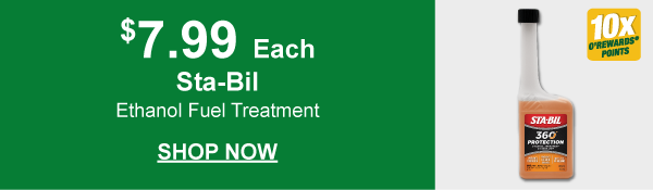 Sta-Bil Ethanol Fuel Treatment, GOE 22264 10 oz., $7.99 Each, 10x O’Rewards Points – SHOP NOW