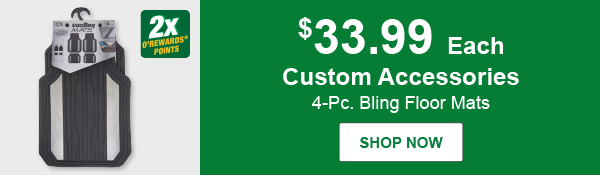 Custom Accessories 4-Pc. Bling Floor Mats, CA 80128, $33.99 Set, 2x points