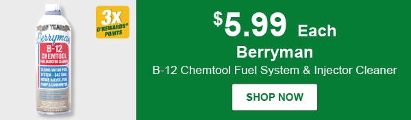 Berryman B-12 Chemtool Fuel System & Injector Cleaner, BRY 0116, 15 oz., $5.99 Each, 3x Points