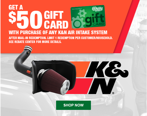 Get a $50 gift card with purchase of any K&N air intake systems. After Rebate.