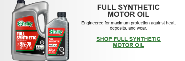 FULL SYNTHETIC MOTOR OIL Engineered for maximum protection against heat, deposits, and wear.
