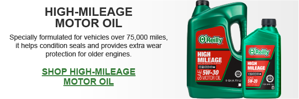 High-Mileage Motor Oil Specially formulated for vehicles over 75,000 miles, it helps condition seals and provides extra wear protection for older engines.