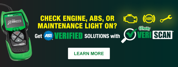 Check Engine, ABS, OR MAINTENANCE LIGHT ON? Get ASE Verified solutions with VERISCAN