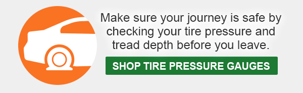 Make sure your journey is safe by checking your tire pressure and tread depth before you leave. Shop Tire Pressure Gauges