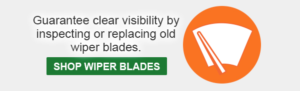 Guarantee clear visibility by inspecting or replacing old wiper blades. Shop Wiper Blades