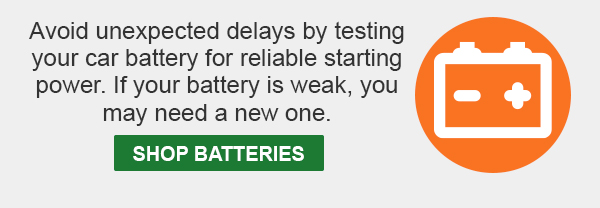 Avoid unexpected delays by testing your car battery for reliable starting power. If your battery is weak, you may need a new one. Shop Batteries