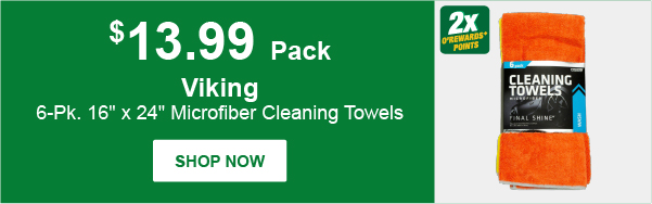 Viking 6-Pk. 16" x 24" Microfiber Cleaning Towels, VCC 914900, $13.99 Pack, 2x Points – SHOP NOW
