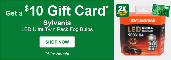 Get a $10 Gift Card After Rebate with purchase of Sylvania LED Ultra Twin Pack Fog Bulbs, 2x Points – SHOP NOW