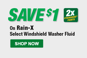 SAVE $1 on Rain-X Select Windshield Washer Fluid, RNX 68406 0°F All Season 128 oz., RNX 5066517 -25°F All Season 128 oz., RNX 113685 -30°F De-Icer 128 oz., RNX 68806 +32°F Bug Remover 128 oz., 2x O’Rewards Points