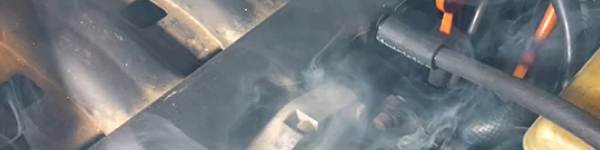 Overheated engine with smoke