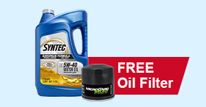 Syntec Oil 5 Quart Jug and MicroGard Select Filter. 