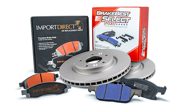 Import Direct brake pads and BrakeBest Select pads and rotors group