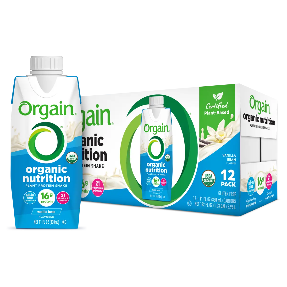 Image of Vegan Organic Nutrition Shake - Vanilla Bean