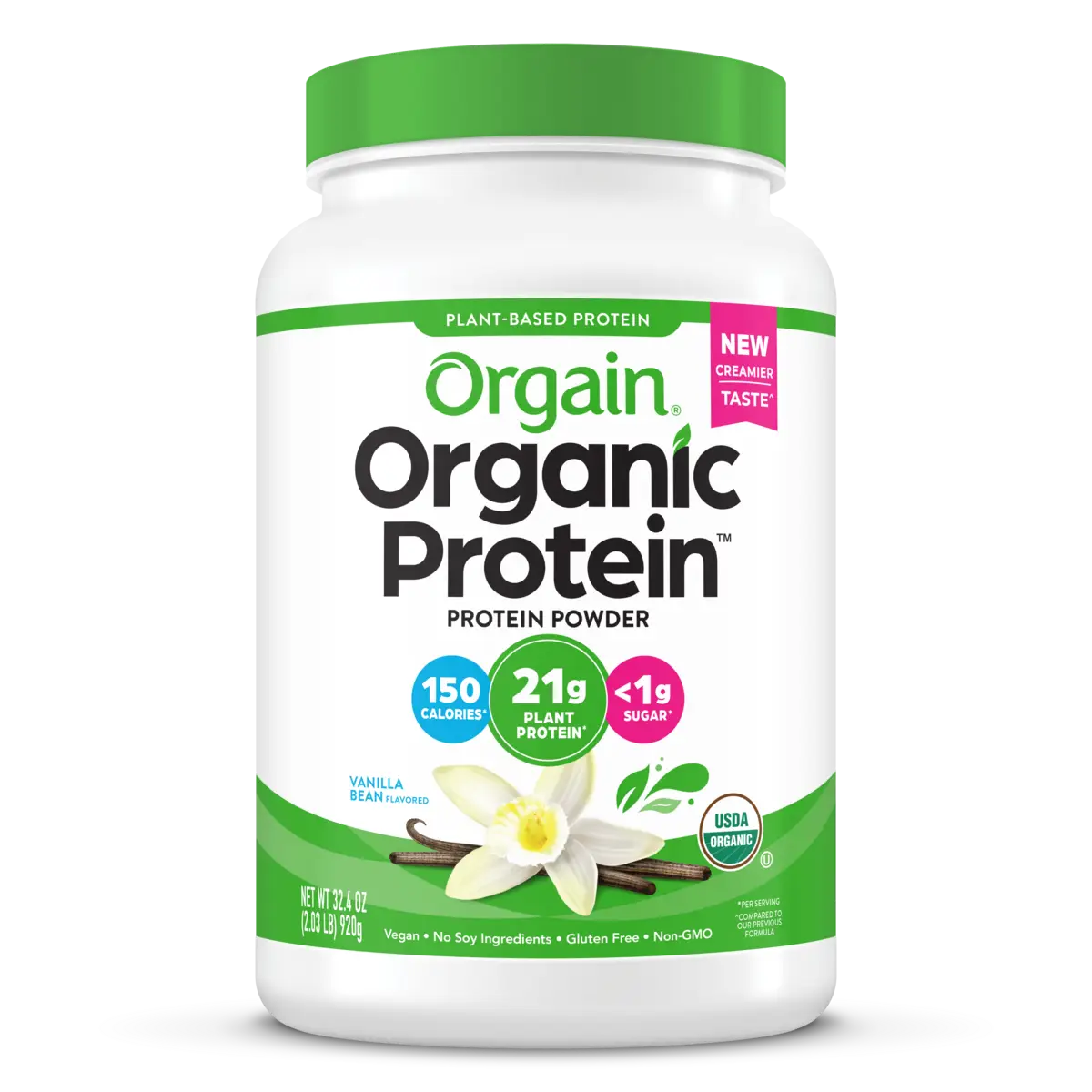 Image of Organic Protein™ Plant Based Protein Powder - Vanilla Bean