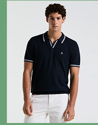 Shop the Textured Johnny Collar Sweater Polo