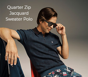 Shop the Quarter Zip Jacquard Sweater Polo
