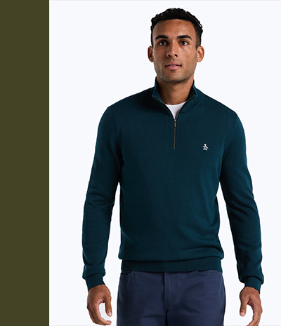 Shop the Quarter Zip Jersey Sweater