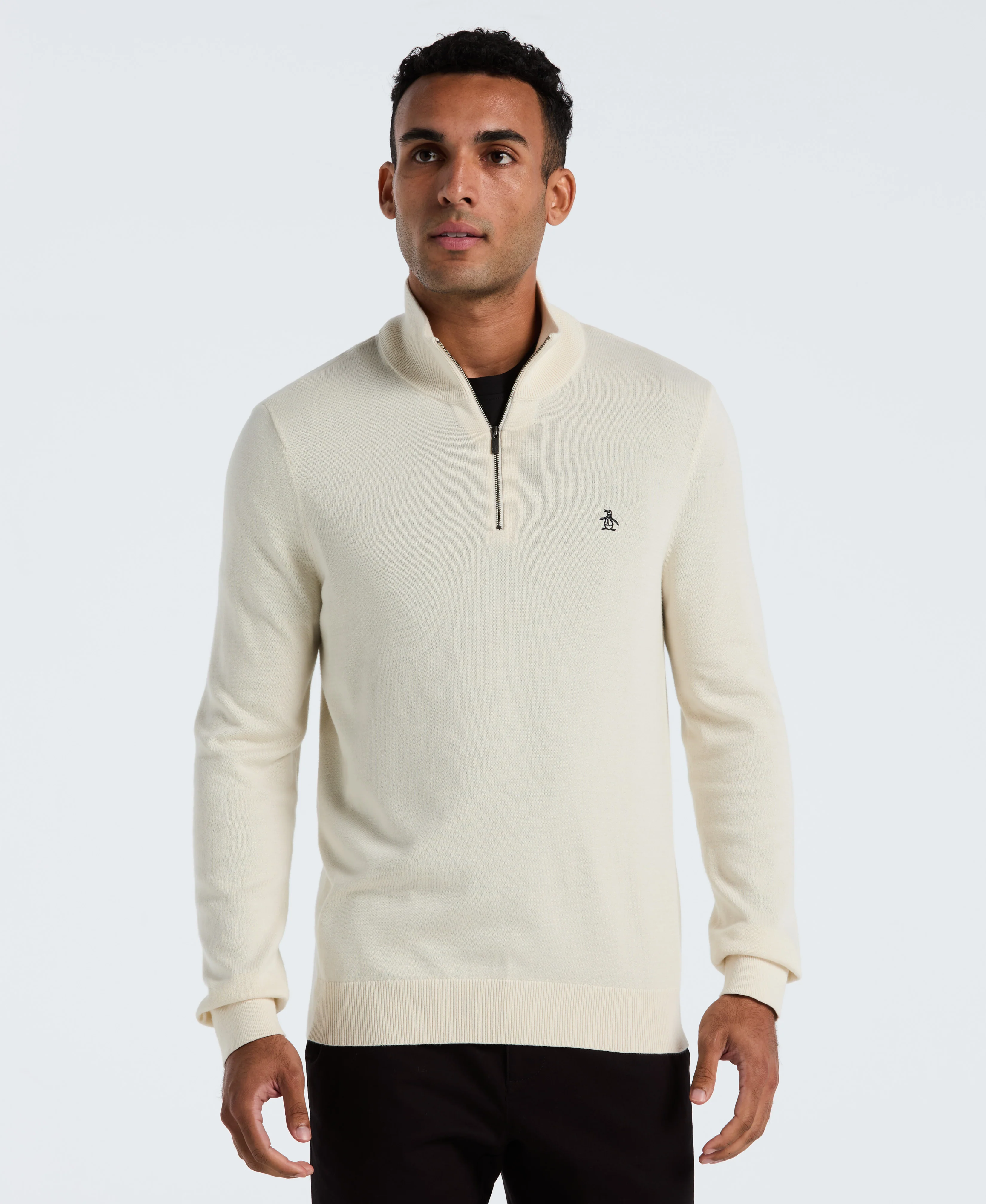 Image of Quarter Zip Jersey Sweater