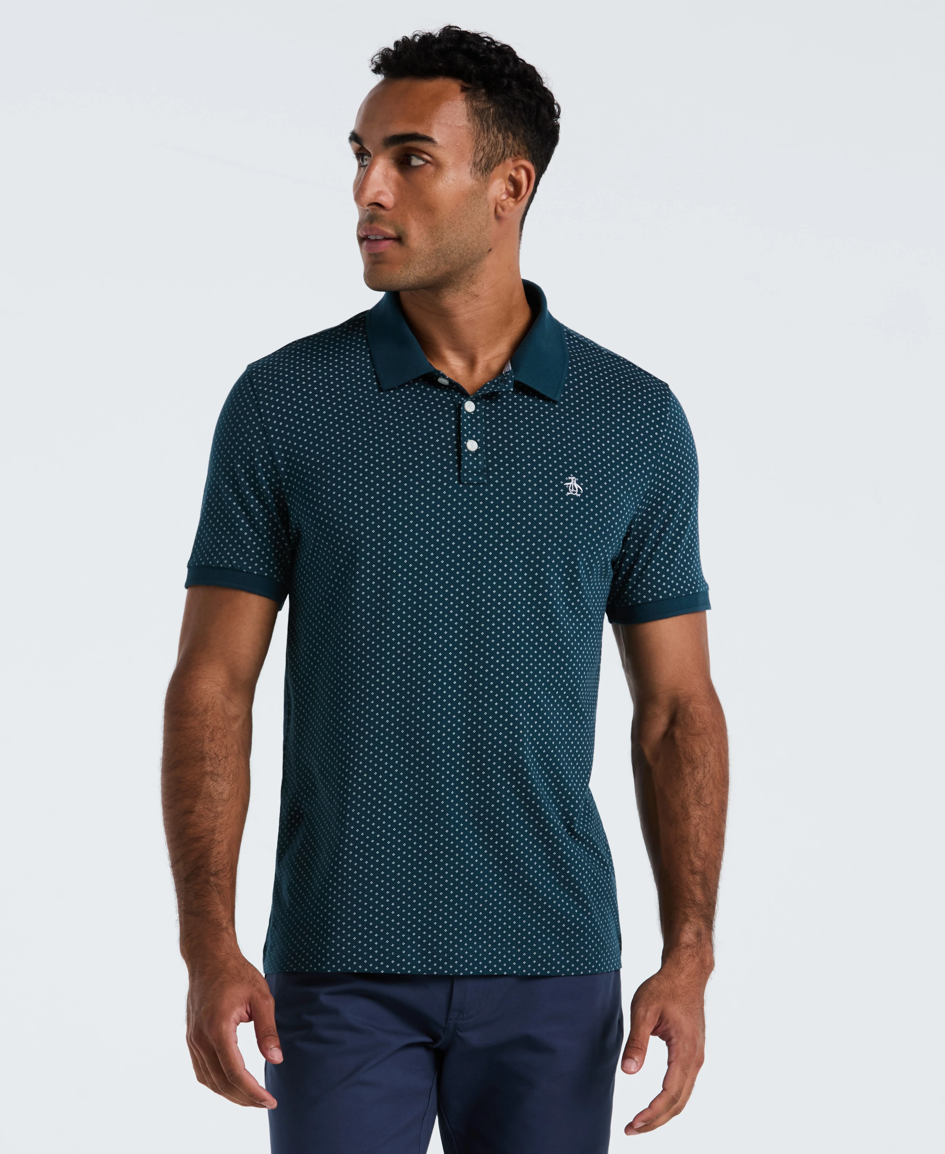 Image of All-Over Diamond Ditsy Print Polo
