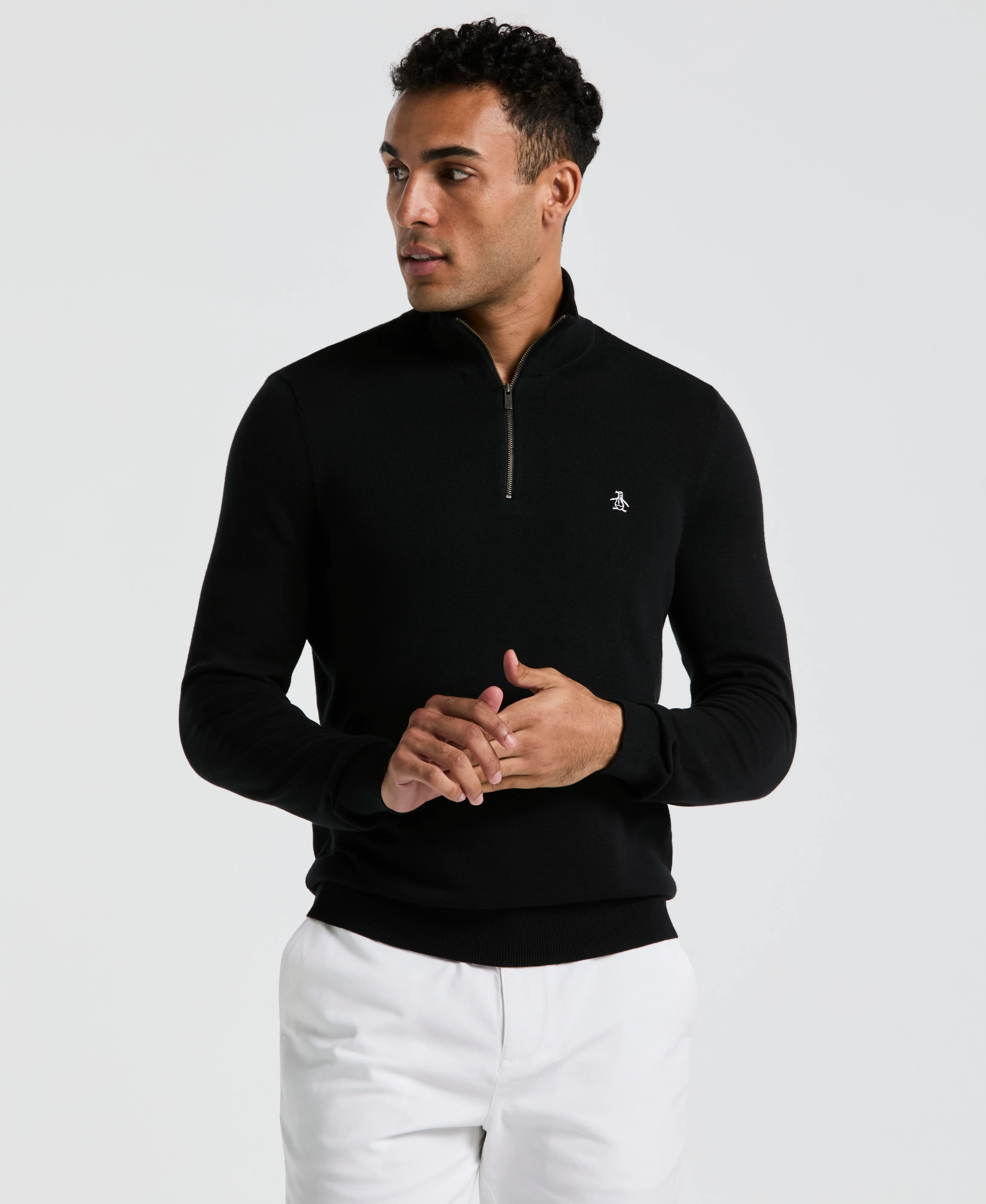 Image of Quarter Zip Jersey Sweater
