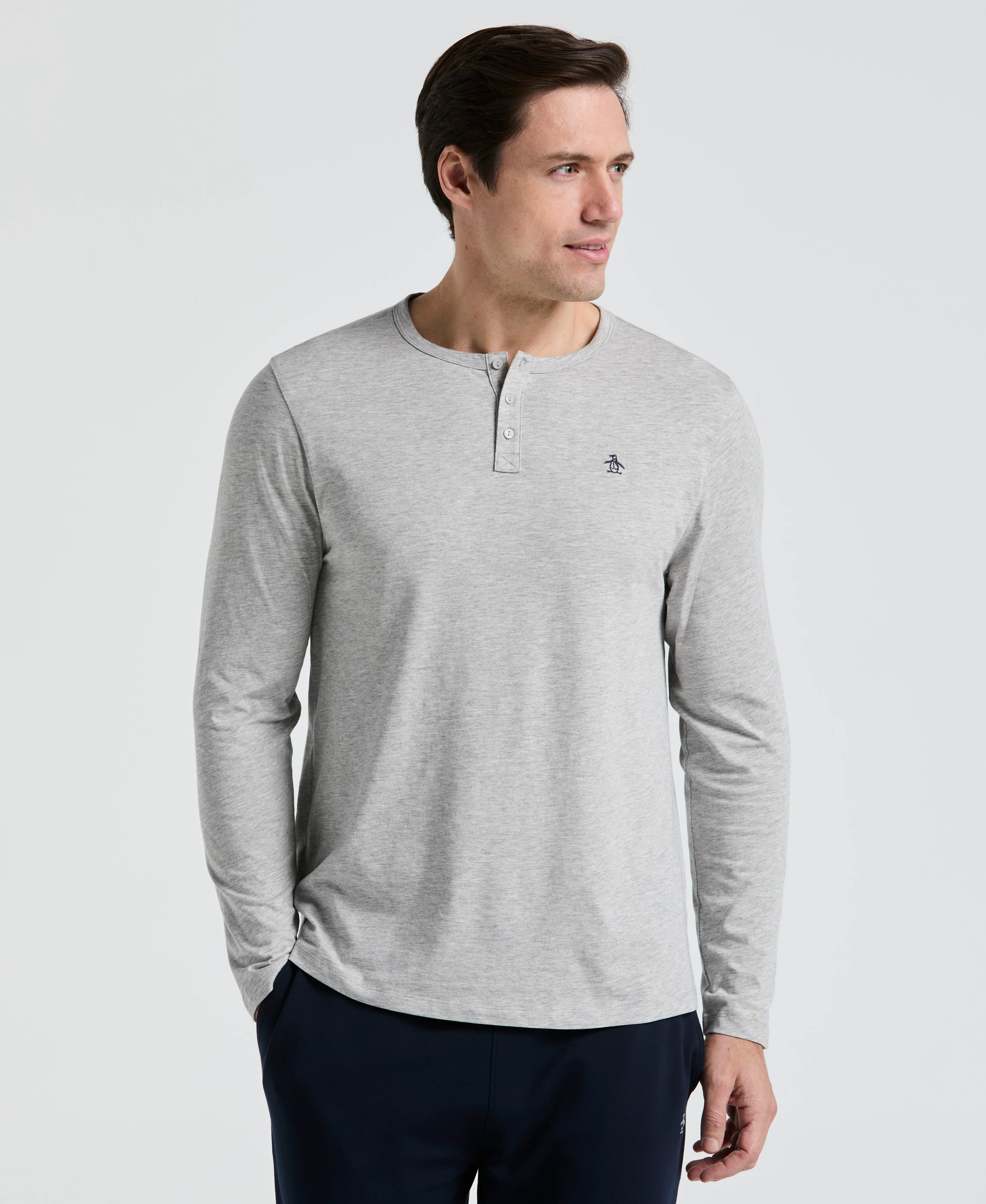 Image of Long Sleeve Henley Shirt