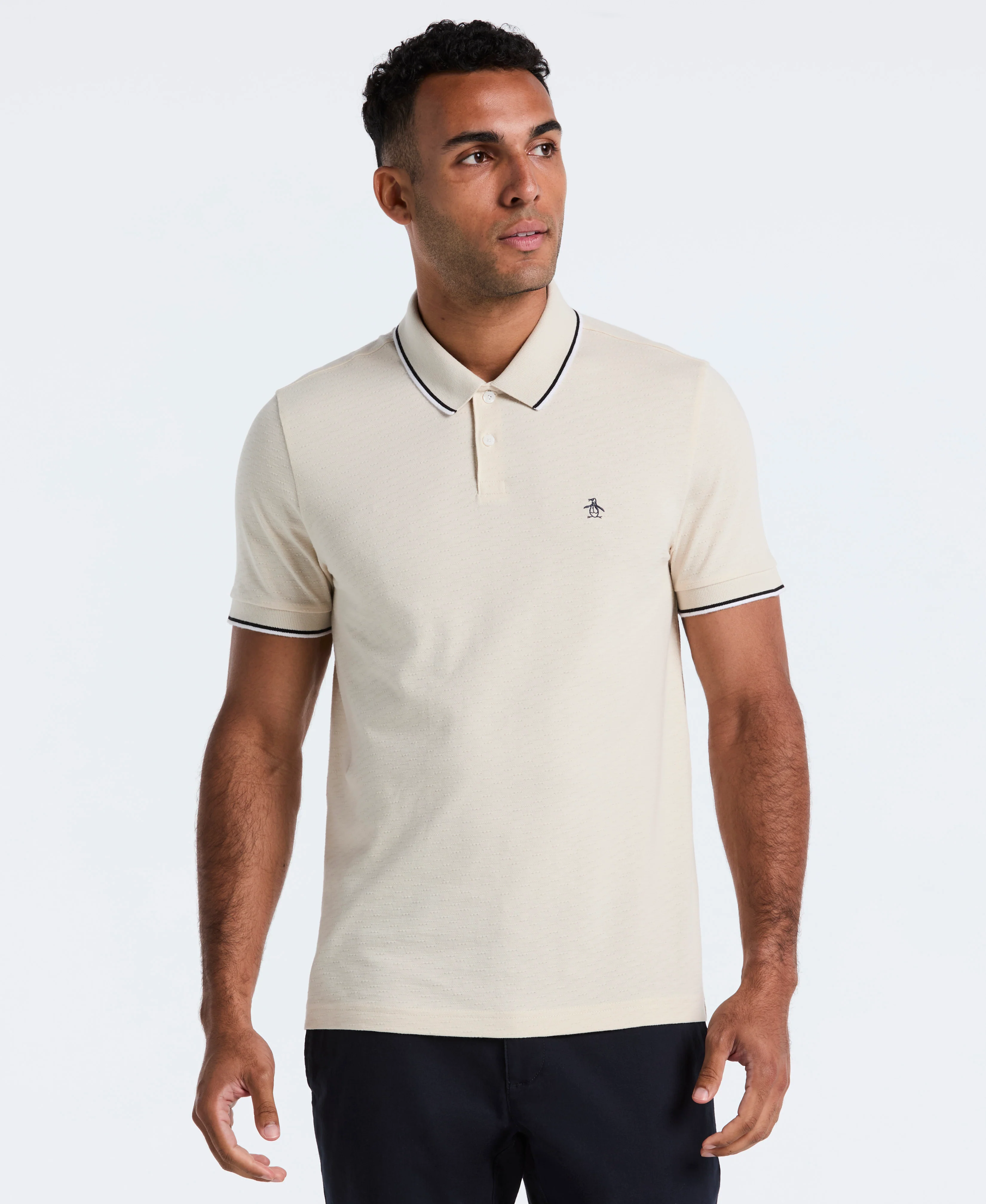 Image of Pique Contrast Tipping Polo
