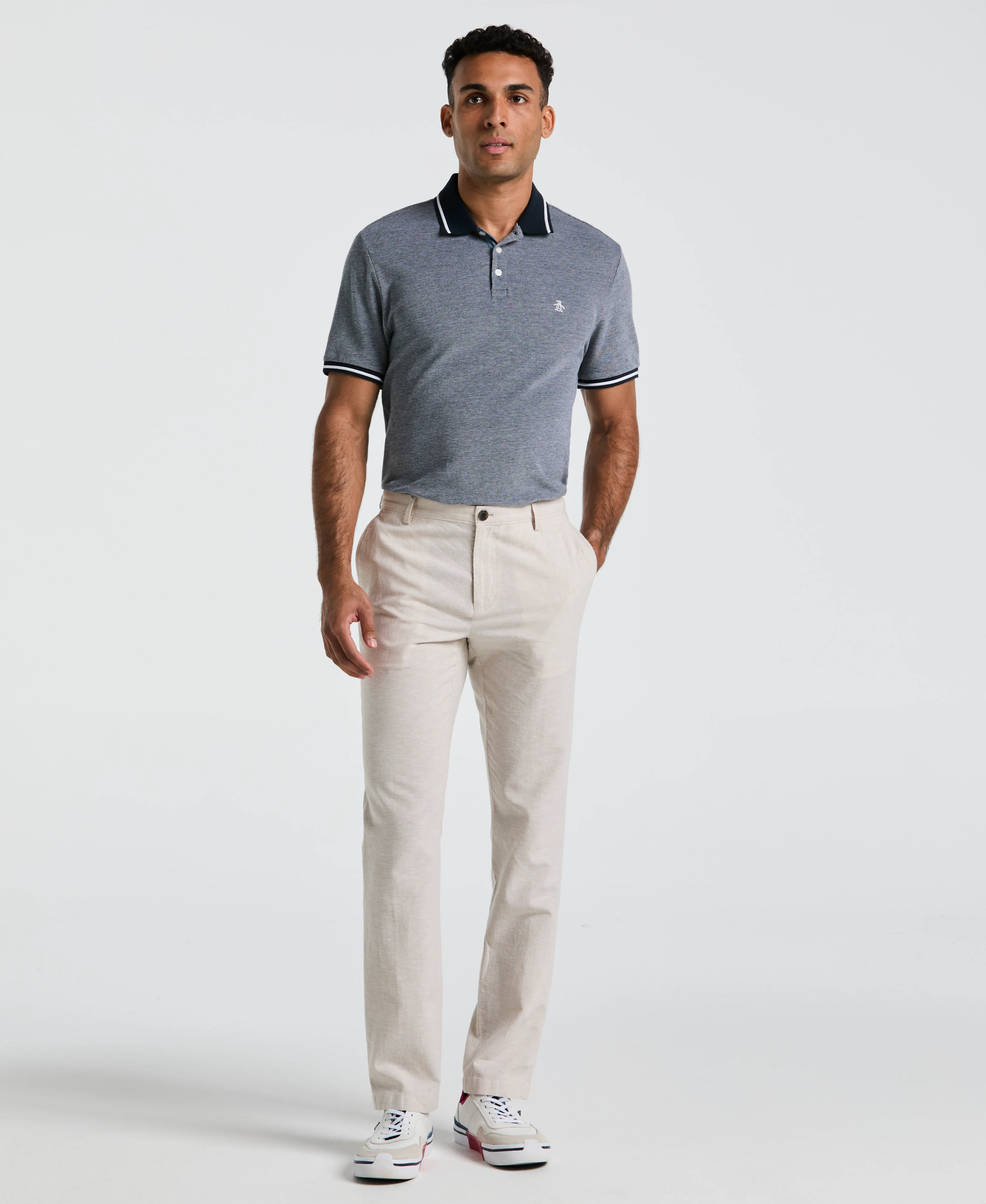 Image of Yarn-Dye Linen Chino Pant