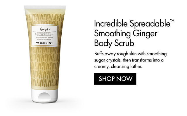 Incredible Spreadable™ Smoothing Ginger Body Scrub | Buffs away rough skin with smoothing sugar crystals, then transforms into a creamy, cleansing lather. | SHOP NOW
