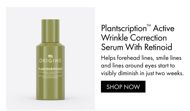 Plantscription™ Active Wrinkle Correction Serum With Retinoid | Helps forehead lines, smile lines and lines around eyes start to visibly diminish in just two weeks. | SHOP NOW