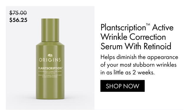$56.25 | Plantscription™ Active Wrinkle Correction Serum With Retinoid | Helps diminish the appearance of your most stubborn wrinkles in as little as 2 weeks. | SHOP NOW