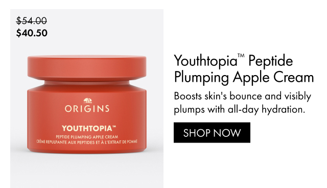$40.50 | Youthtopia™ Peptide Plumping Apple Cream | Boosts skin's bounce and visibly plumps with all-day hydration. | SHOP NOW