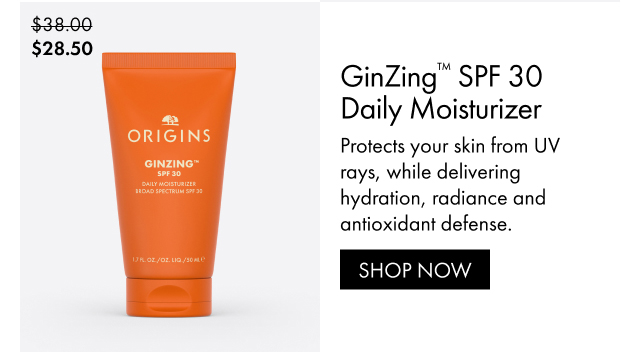 $28.50 | GinZing™ SPF 30 Daily Moisturizer | Protects your skin from UV rays, while delivering hydration, radiance and antioxidant defense. | SHOP NOW