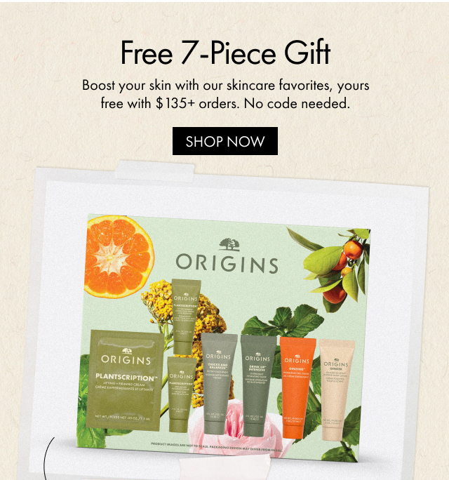 Free 7-Piece Gift | Boost your skin with our skincare favorites, yours free with $135+ orders. No code needed. | SHOP NOW
