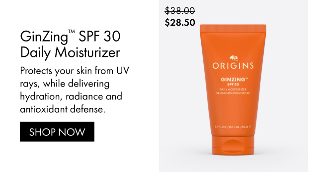 $28.50 | GinZing™ SPF 30 Daily Moisturizer | Protects your skin from UV rays, while delivering hydration, radiance and antioxidant defense. | SHOP NOW