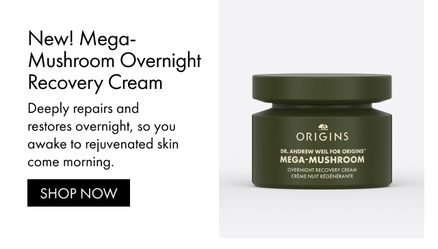 New! Mega-Mushroom Overnight Recovery Cream | Deeply repairs and restores overnight, so you awake to rejuvenated skin come morning. | SHOP NOW