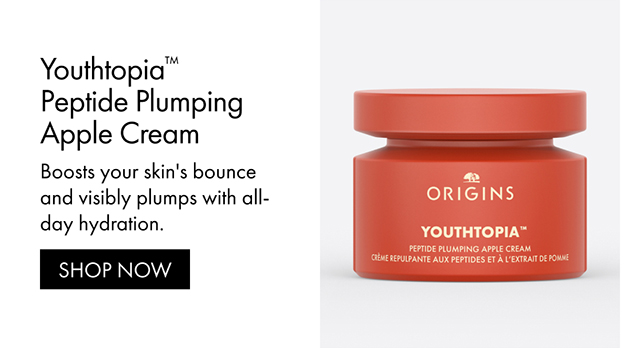 Youthtopia™ Peptide Plumping Apple Cream Boosts your skin's bounce and visibly plumps with all-day hydration. SHOP NOW