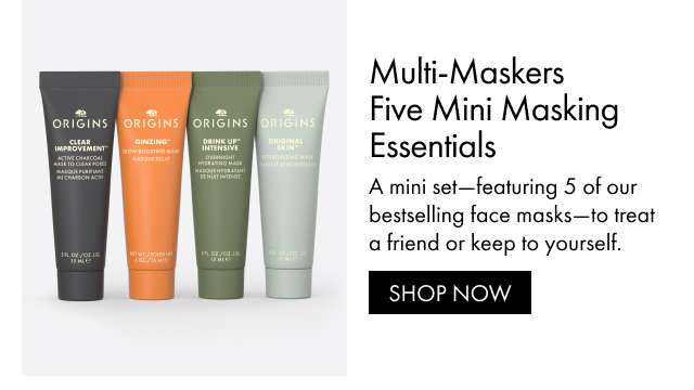 Multi-Maskers Five Mini Masking Essentials | A mini set-featuring 5 of our bestselling face masks-to treat a friend or keep to yourself. | SHOP NOW